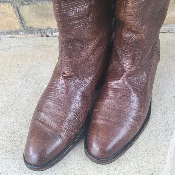 Pollini Python Brown Knee-High Boots - Picture 2 of 10